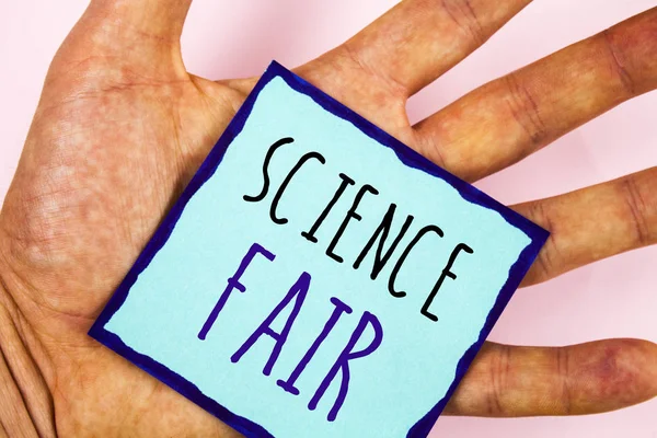 Κείμενο Πινακίδα Που Δείχνει Science Fair Εννοιολογική Φωτογραφία Σχολικός Διαγωνισμός — Φωτογραφία Αρχείου