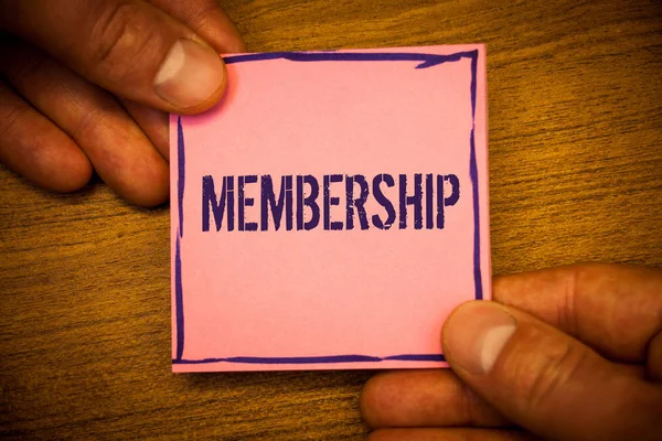Conceptual Hand Writing Showing Membership Business Photo Texts Being Member — Stock Photo, Image