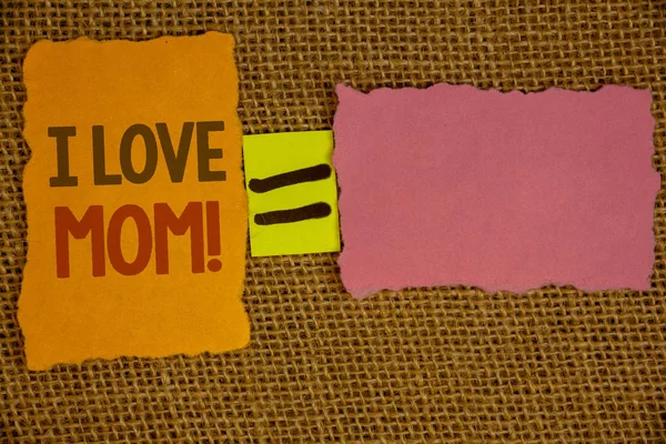 Palabras Escribiendo Textos Love Mom Motivational Call Concepto Negocio Para — Foto de Stock