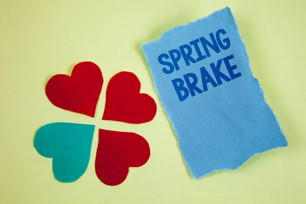 Handwriting Textss Writing Spring Brake Concept Meaning Easter Week School — Stock Photo, Image