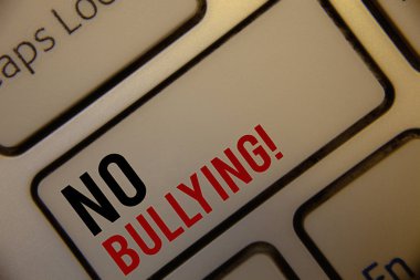 Hayır zorbalık motivasyonel ara gösterilen metin işareti. Kavramsal fotoğraf yasak istismar taciz saldırganlık saldırı