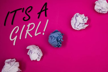 Bu olan bir kız motivasyonel Call yazma el yazısı textss. Kadın bebek cinsiyet anlam kavramı kutlama ortaya