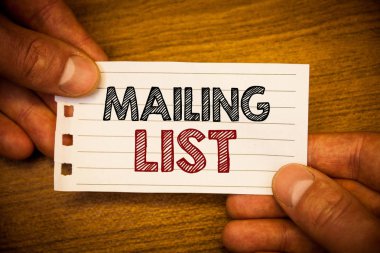 E-posta listesi gösterilen metin işareti. Kavramsal fotoğraf adları ve adresleri bir şey göndermek için gidiyorsun