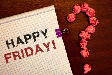 Kavramsal el mutlu Cuma motivasyonel ara gösterilen yazma. Dilek sen fotoğraf iş vitrine hafta sonu için iyi bir başlangıç var