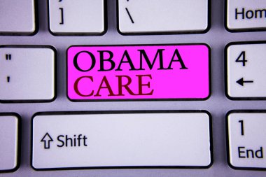 Obama bakım gösterilen metin işareti. Kavramsal fotoğraf hükümet programı, sigorta sistemi hasta koruma