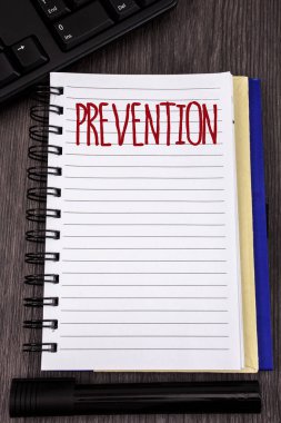 Kavramsal el önleme gösterilen yazma. Bir şey olmasını durdurma vitrine iş fotoğraf sağlık koruma