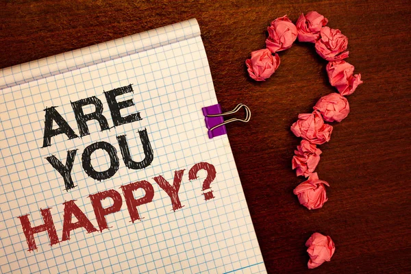 Escrita Mão Conceitual Mostrando You Happy Question Foto Negócios Mostrando — Fotografia de Stock