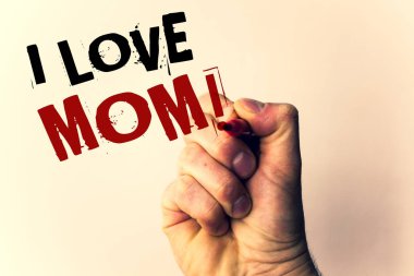 El yazısı metinleri yazma ben aşk anne motivasyonel ara. Fikir mesaj kırmızı harflerle Bej siyah arka plan işaret kendi anne Tendernessman holding kalem için iyi duygular anlam kavramı