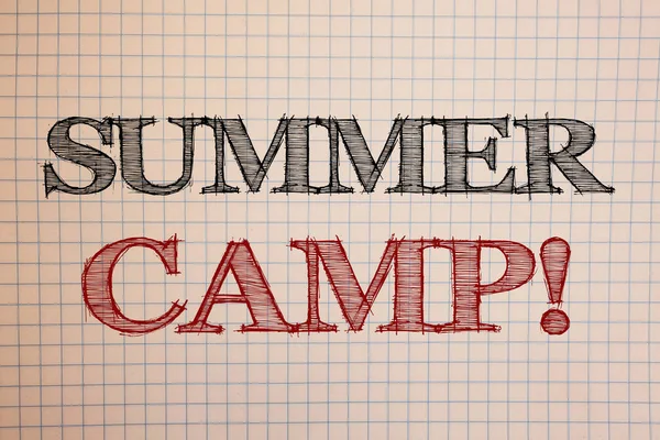 Text Tecken Visar Summer Camp Motiverande Samtal Konceptuella Foto Plats — Stockfoto