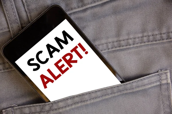 Handwriting Texts Writing Scam Alert Motivational Call Concept Meaning Safety — Stock Photo, Image