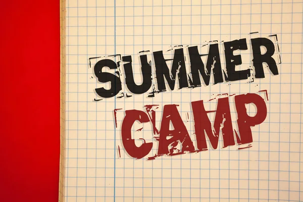 Parole Scrivere Testo Summer Camp Business Concept Luogo Nel Paese — Foto Stock