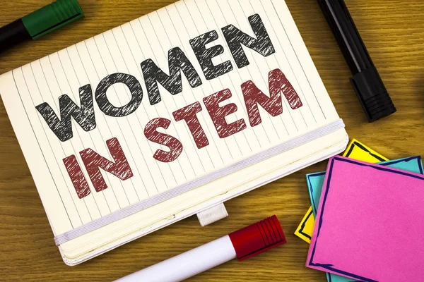 Handgeschreven Teksten Schrijven Van Vrouwen Stam Begrip Betekenis Science Technology — Stockfoto