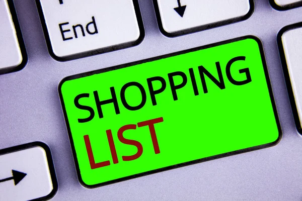 Alışveriş listesinde gösterilen Not yazma. Ürün Market Süpermarket denetim listesi satın almanız gerekir vitrine iş fotoğraf