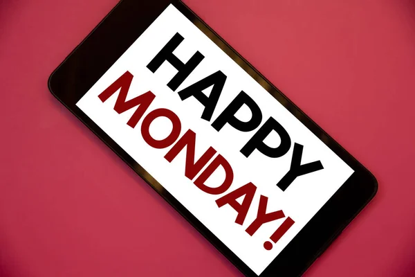 Writing Note Showing Happy Monday Motivational Call Business Photo Showcasing — Stock Photo, Image