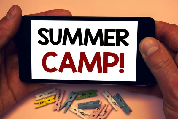 Writing Obs Visar Summer Camp Motiverande Samtal Företag Foto Skylta — Stockfoto