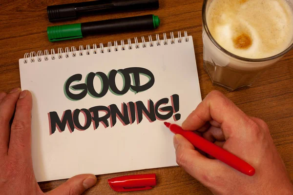 Writing Obs Visar Good Morning Motiverande Samtal Företag Foto Skylta — Stockfoto