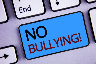 Hayır zorbalık motivasyonel ara gösterilen metin işareti. Kavramsal fotoğraf yasak istismar taciz saldırganlık saldırı