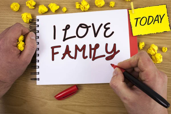 Scrivere Testi Mano Love Family Concetto Significato Buoni Sentimenti Affetto — Foto Stock