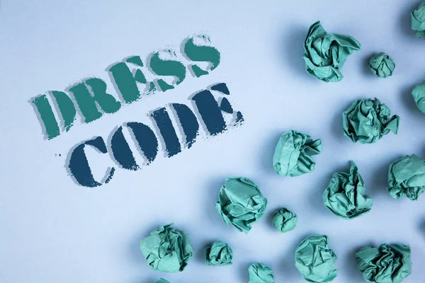 Het Schrijven Van Nota Dress Code Weergegeven Zakelijke Foto Presentatie — Stockfoto