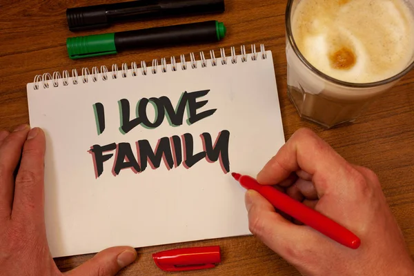 Scrivere Biglietto Che Mostri Love Family Business Photo Showcase Buoni — Foto Stock