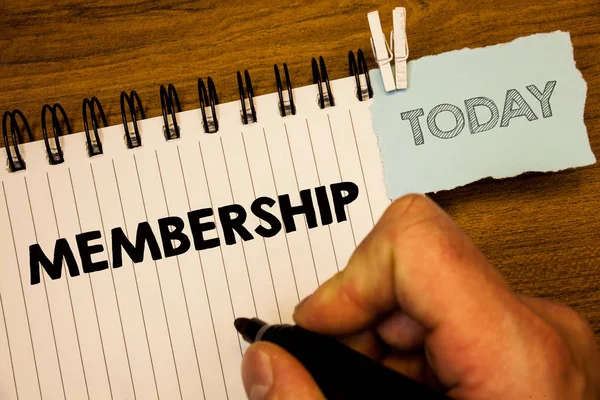 Text Sign Showing Membership Conceptual Photo Being Member Part Group — Stock Photo, Image