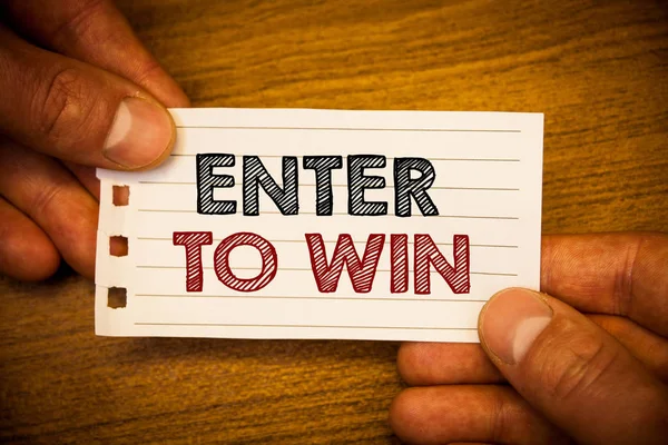 Kazanmak için girin gösterilen metin işareti. Kavramsal Fotoğraf Ödülü ödül şans Giveaway bir Web sitesi ziyaret ettiğiniz için verilen Ödülü