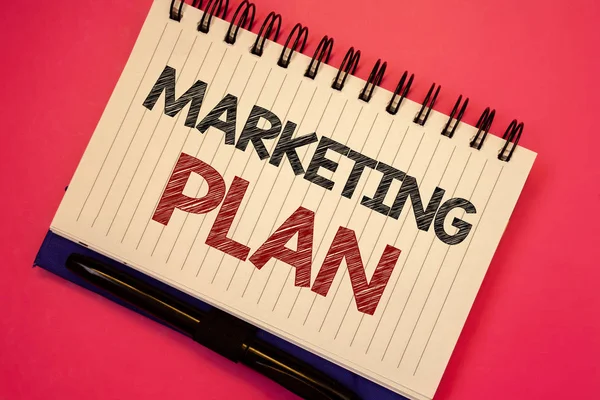 Texto Escritura Palabras Plan Marketing Concepto Negocio Para Negocios Estrategias — Foto de Stock