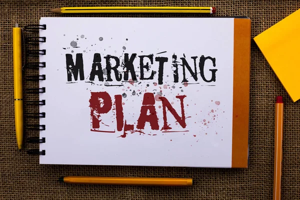 Nota Escrita Que Muestra Plan Marketing Foto Negocios Mostrando Negocios — Foto de Stock
