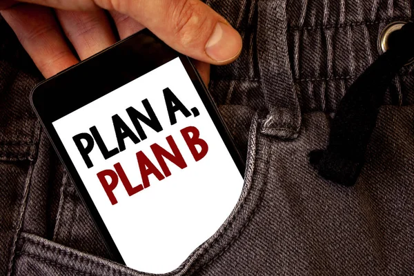 Panneau Texte Montrant Plan Plan Photo Conceptuelle Solutions Stratégiques Idées — Photo