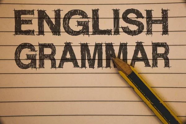 Writing Note Showing English Grammar Business Photo Showcasing Language Knowledge — Stock Photo, Image