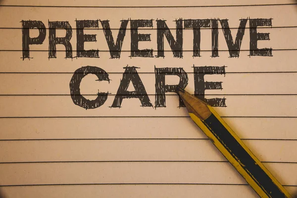 Writing Note Showing Preventive Care Business Photo Showcasing Health Prevention — Stock Photo, Image