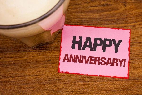 Scrittura Concettuale Mano Che Mostra Happy Anniversary Motivational Call Business — Foto Stock