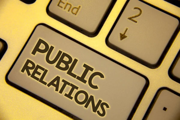 Writing Note Showing Public Relations Business Photo Showcasing Communication Media — Stock Photo, Image