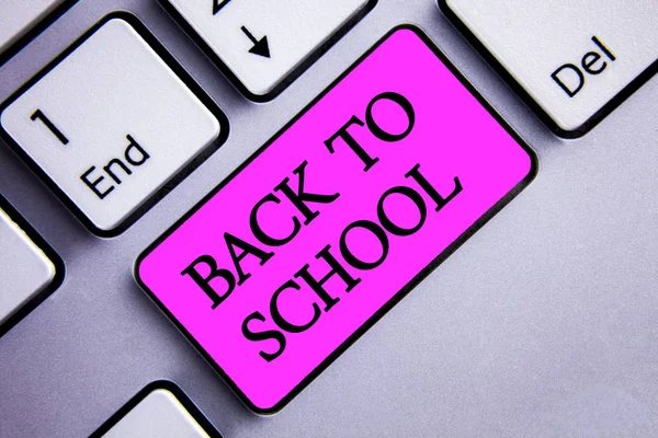 Writing Note Showing Back School Business Photo Showcasing Return Class — Stock Photo, Image