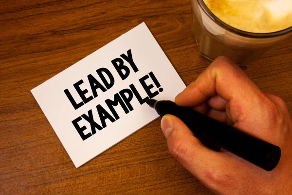 Conceptual Hand Writing Showing Lead Example Motivational Call Business Photo — Stock Photo, Image