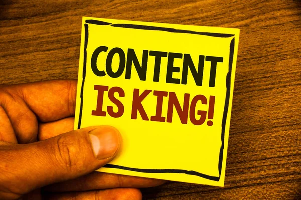 Szöveg Írása Content King Motivációs Call Szó Üzleti Koncepció Marketing — Stock Fotó