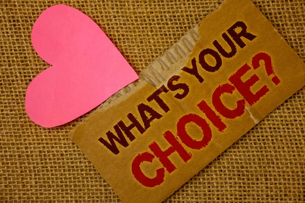 Texte Textuel What Your Choice Question Concept Entreprise Pour Option — Photo
