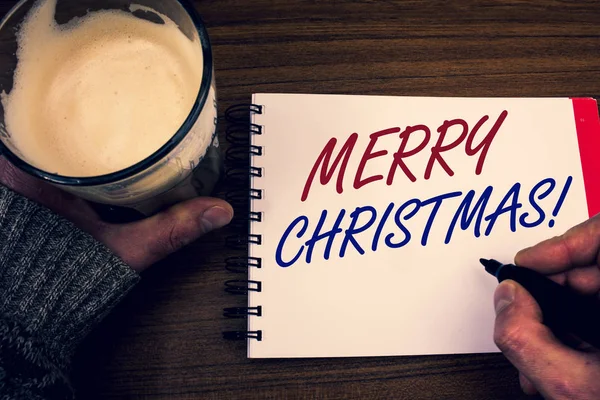 Word Schrijven Tekst Merry Christmas Motiverende Noemen Businessconcept Voor Vakantie — Stockfoto