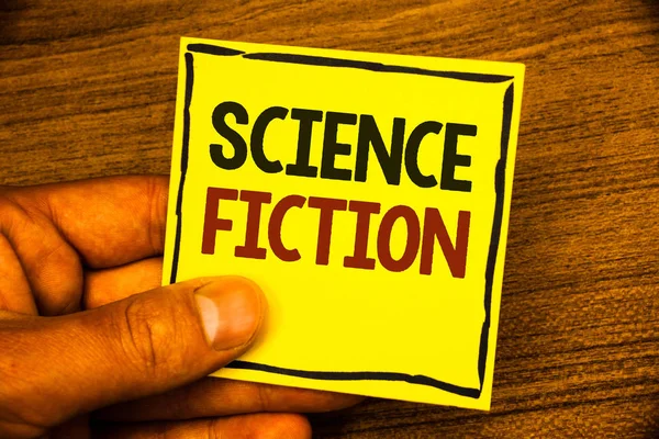 Texte Écriture Mots Science Fiction Concept Affaires Pour Fantasy Entertainment — Photo