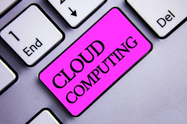 Schrijven Van Notitie Weergegeven Cloud Computing Zakelijke Foto Presentatie Online — Stockfoto