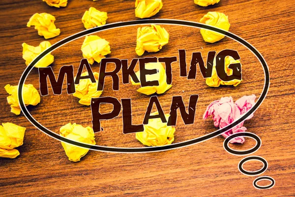 Texto Escritura Palabras Plan Marketing Concepto Negocio Para Negocios Estrategias — Foto de Stock