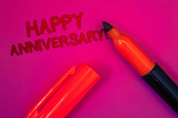 Conceptual Hand Writing Showing Happy Anniversary Motivational Call Business Photo — Stock Photo, Image