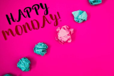 Handwriting texts writing Happy Monday Motivational Call. Concept meaning Wishing you have a good start for the week clipart
