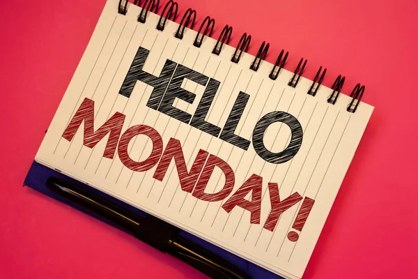 Texto Escritura Palabras Hello Monday Motivational Call Concepto Negocio Para — Foto de Stock