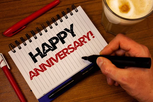 Word Writing Text Happy Anniversary Motivational Call Business Concept Annual — Stock Photo, Image
