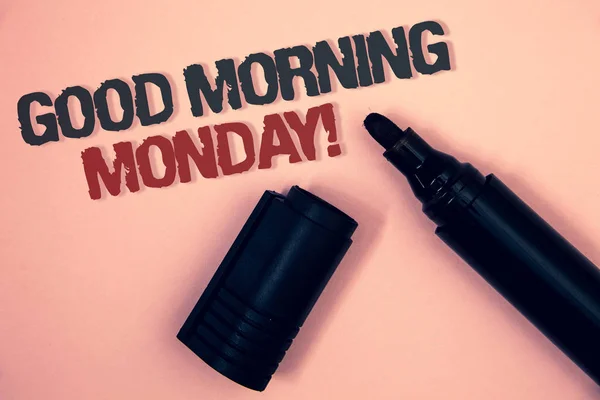 Good Morning Motivasyona Pazartesi Ara Gösterilen Metin Işareti Kavramsal Fotoğraf — Stok fotoğraf