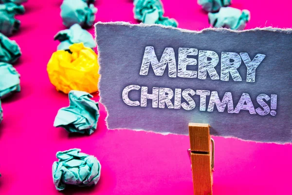 Schrijven Van Notitie Weergegeven Merry Christmas Motiverende Noemen Zakelijke Foto — Stockfoto