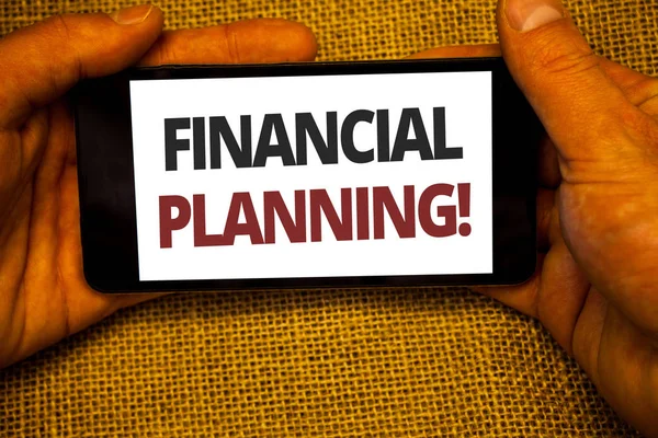 Text Sign Showing Financial Planning Motivational Call Conceptual Photo Accounting — Stock Photo, Image