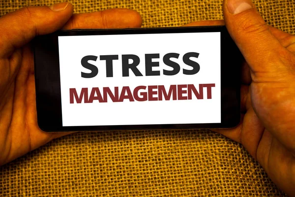 Tekst Teken Weergegeven Stress Management Conceptuele Foto Meditatie Therapie Ontspanning — Stockfoto