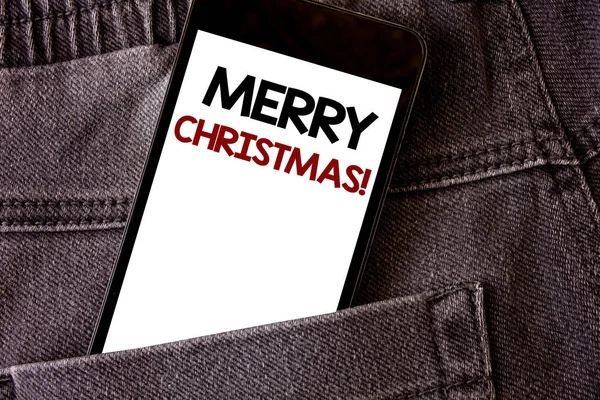 Schrijven Van Notitie Weergegeven Merry Christmas Motiverende Noemen Zakelijke Foto — Stockfoto